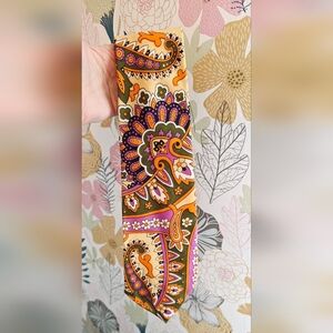 Vintage 1960s Colorful Paisley And Floral Scarf